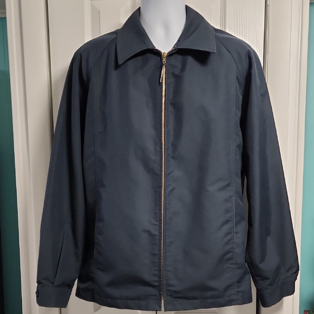 Vintage London Fog Men's Navy Lightweight Jacket with Zip in Soft Liner